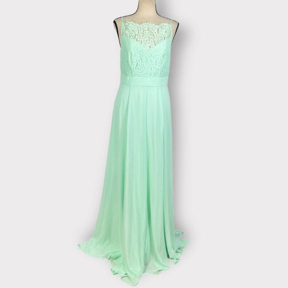 Review Australia Dress Women's 10 Mint Green Lace Top Sleeveless Maxi Gown NWT‎